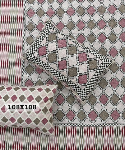 Jaipuri Rajasthani Cotton Bedsheet with Pillow Cover