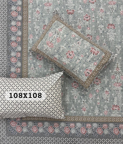Jaipuri Rajasthani Cotton Bedsheet with Pillow Cover