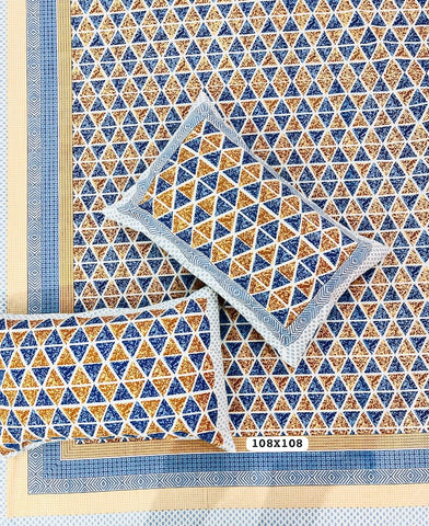 Jaipuri Rajasthani Cotton Bedsheet with Pillow Cover