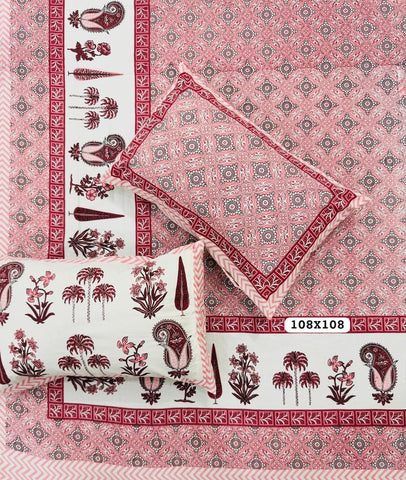 Jaipuri Rajasthani Cotton Bedsheet with Pillow Cover