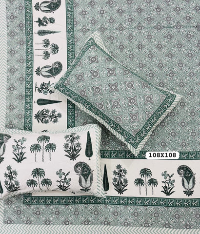 Jaipuri Rajasthani Cotton Bedsheet with Pillow Cover