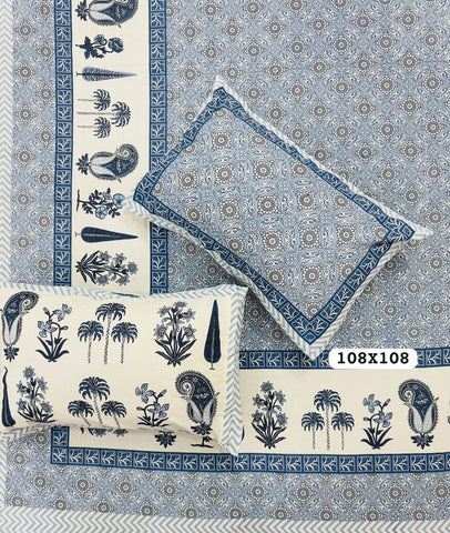 Jaipuri Rajasthani Cotton Bedsheet with Pillow Cover