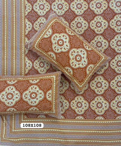 Jaipuri Rajasthani Cotton Bedsheet with Pillow Cover