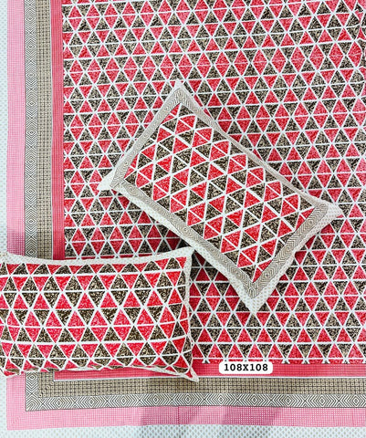 Jaipuri Rajasthani Cotton Bedsheet with Pillow Cover