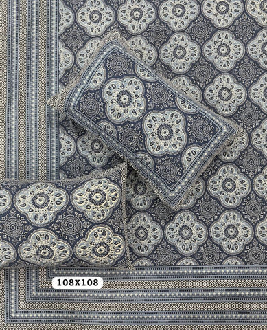 Jaipuri Rajasthani Cotton Bedsheet with Pillow Cover
