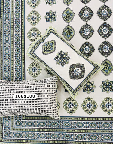 Jaipuri Rajasthani Cotton Bedsheet with Pillow Cover