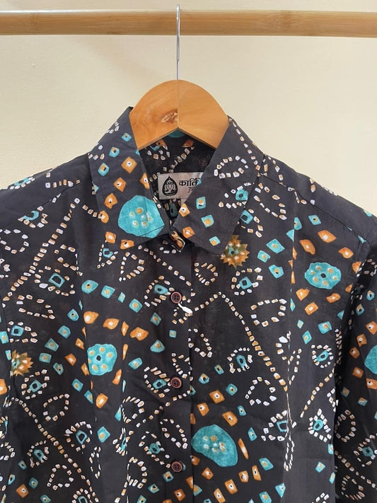 Women Traditional Bandhej Print Cotton Shirt