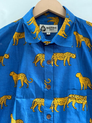 Blue Jungle Print Vintage Shirt by Kartikeya Jaipur