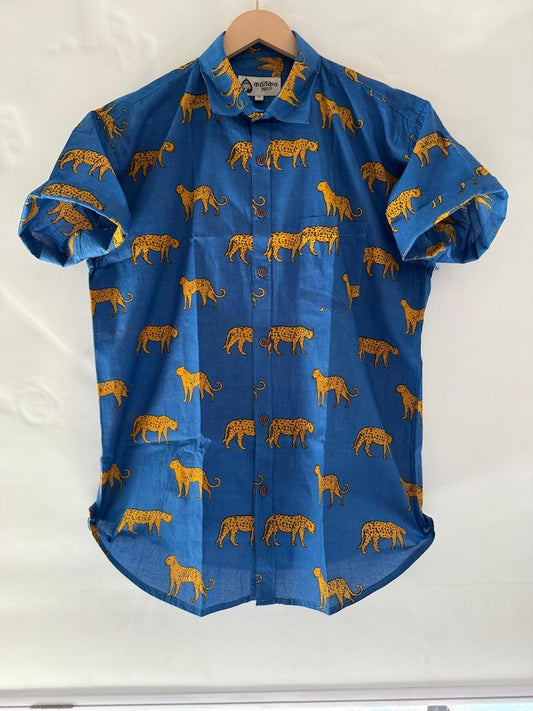 Blue Jungle Print Vintage Shirt by Kartikeya Jaipur