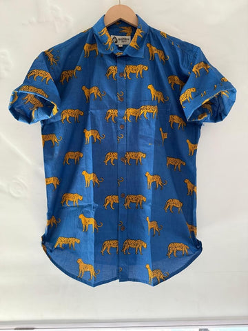 Blue Jungle Print Vintage Shirt by Kartikeya Jaipur