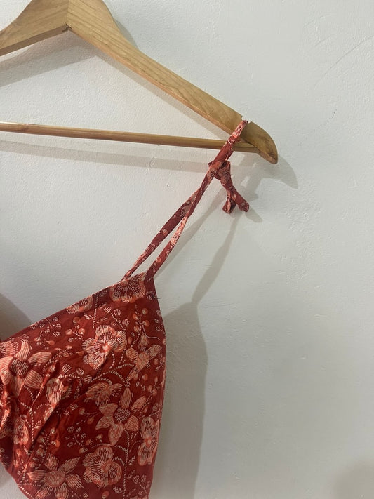 Floral Print Cotton Lace Bralette