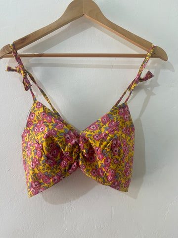 Floral Print Cotton Lace Bralette X KAVYA