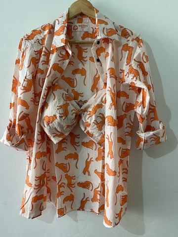 Jungle Print Women Oversized Shirt with Bralette Combo