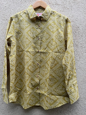 Bandhej Oversized Full Shirt for Women By Kartikeya Jaipur