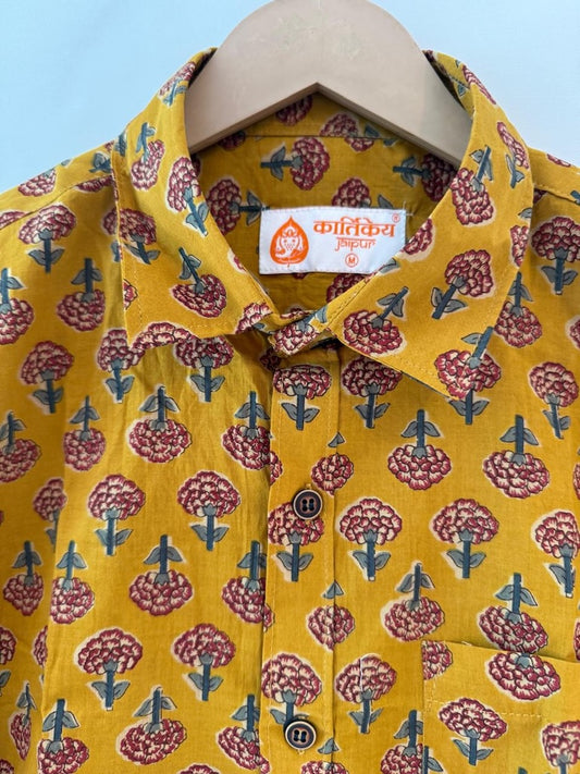 Floral sanganeri Print Cotton Shirt for Men