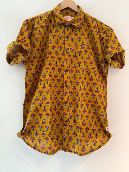 Floral sanganeri Print Cotton Shirt for Men
