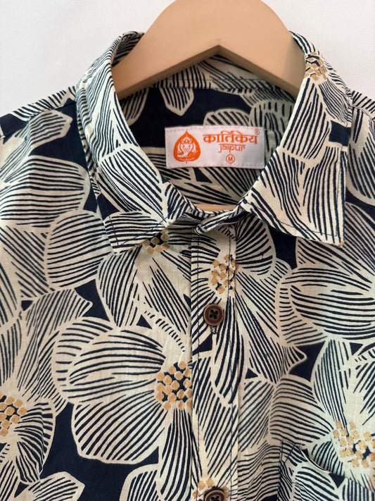 Classic Floral Print Cotton Shirt - GOA VIBE