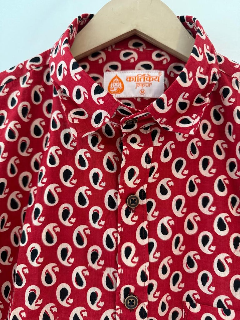 Kalamkari Print Sanganeri Cotton Shirt for Men