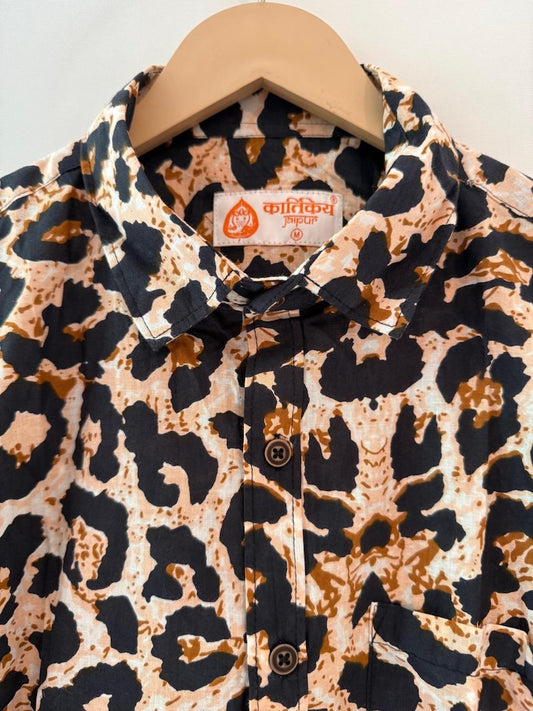 Jungle Printe Vintage Cotton Shirt for Men