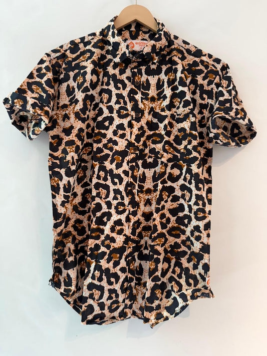 Jungle Printe Vintage Cotton Shirt for Men