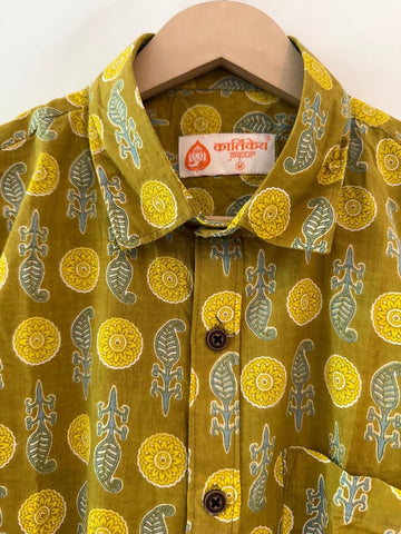 Traditional Sanganeri Print Cotton Shirts For Men