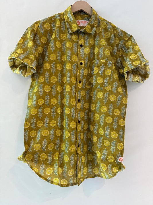Traditional Sanganeri Print Cotton Shirts For Men