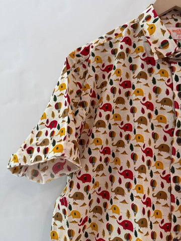 Quirky Print Sanganeri Cotton Shirt for Men