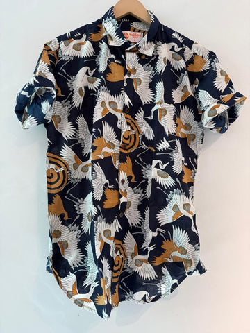 Kartikeya Jaipur Bird Print Cotton Shirt For Men