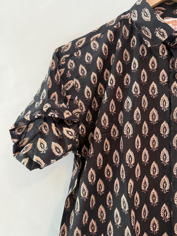Traditional Floral Print Sanganeri Cotton Shirt
