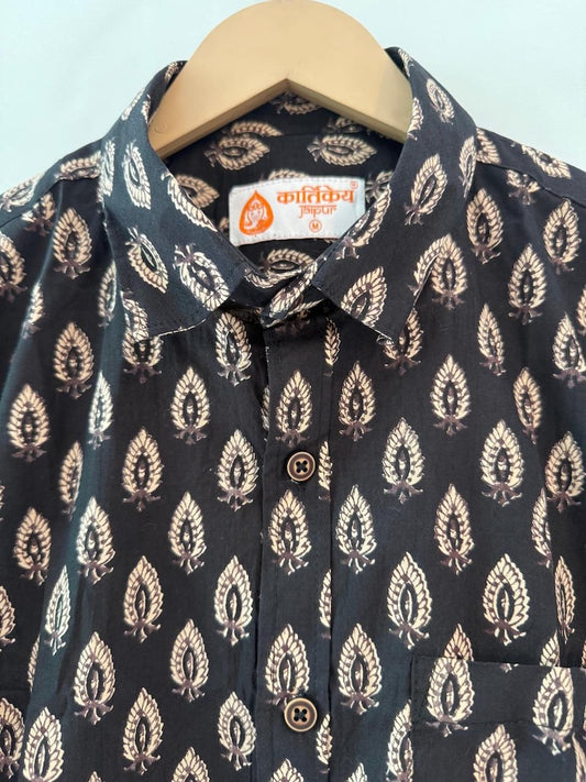 Traditional Floral Print Sanganeri Cotton Shirt