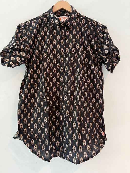 Traditional Floral Print Sanganeri Cotton Shirt