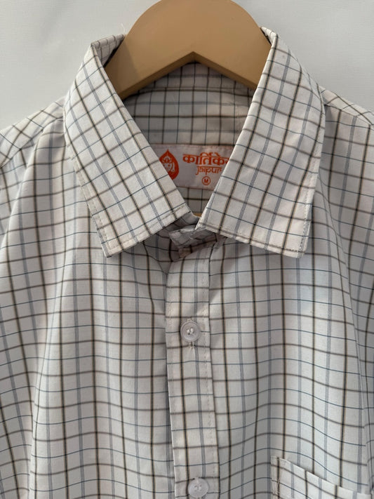 Mens Small Checks Every Day Wear Premium Cotton Shirt