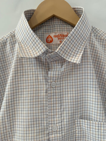 Mens Small Checks Every Day Wear Premium Cotton Shirt