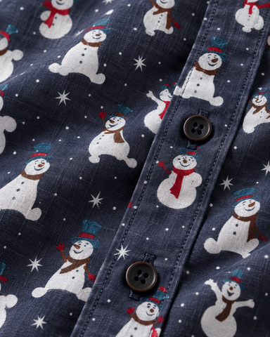 Christmas Print Full Sleeve Cotton Shirt for Womens