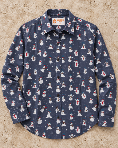 Christmas Print Full Sleeve Cotton Shirt for Womens