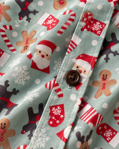 Christmas Print Full Sleeve Cotton Shirt for Womens