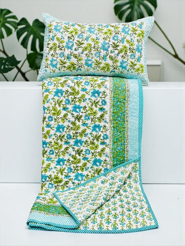 Block Printed Reversible Quilted Comforter