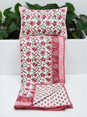 Block Printed Reversible Quilted Comforter