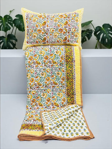 Block Printed Reversible Quilted Comforter