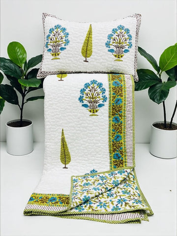 Block Printed Reversible Quilted Comforter