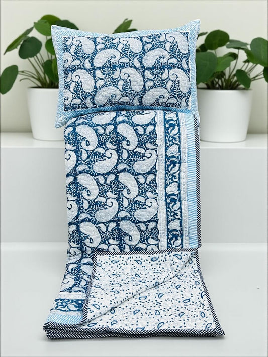 Block Printed Reversible Quilted Comforter