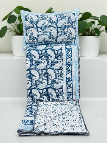Block Printed Reversible Quilted Comforter