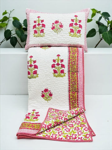 Block Printed Reversible Quilted Comforter