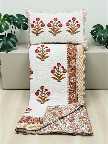 Block Printed Reversible Quilted Comforter
