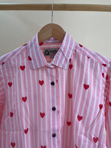 Women Conversational Striped Cotton Causal Shirt