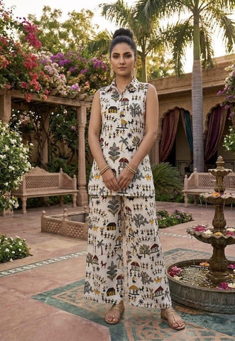 Block Printed Pure Cotton Women Co-ord Set