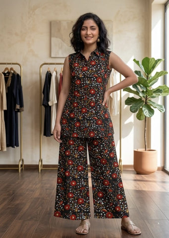 Block Printed Pure Cotton Women Co-ord Set