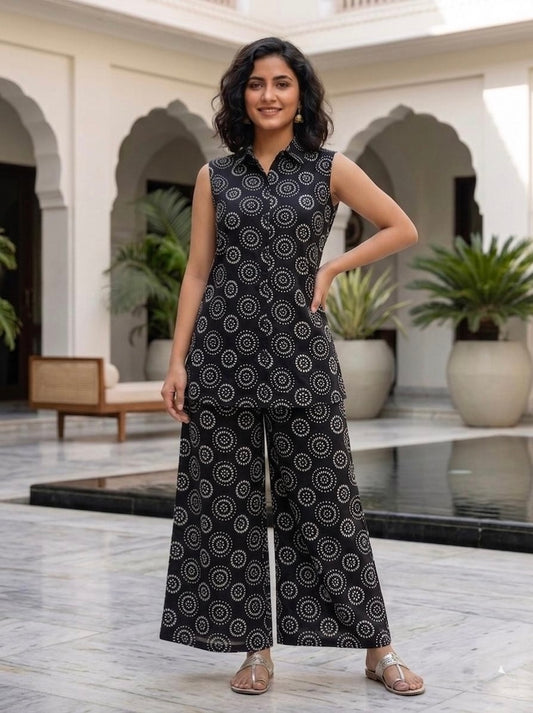 Block Printed Pure Cotton Women Co-ord Set