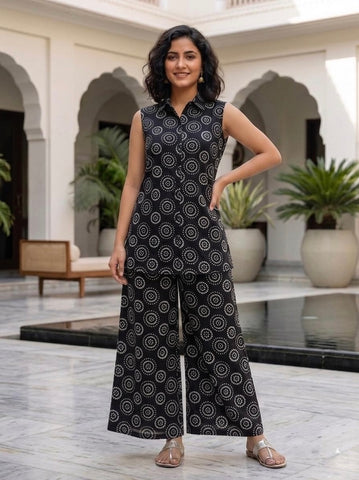 Block Printed Pure Cotton Women Co-ord Set