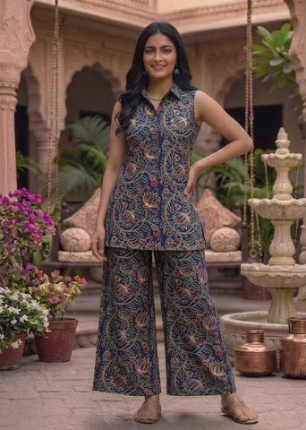 Block Printed Pure Cotton Women Co-ord Set